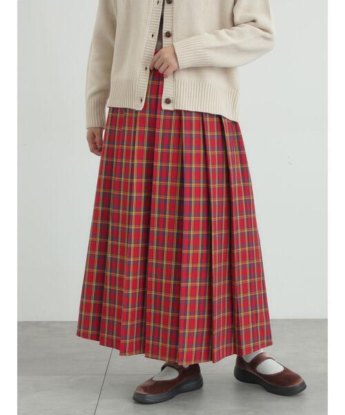 Samansa Mos2（サマンサ モスモス）の「【帯電防止裏地】柄アソートプリーツスカート（スカート・レディース・ベージュ/チャコールグレー/レッド/グリーン・F）」の6枚目の写真