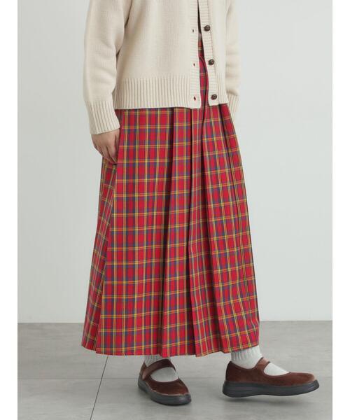 Samansa Mos2（サマンサ モスモス）の「【帯電防止裏地】柄アソートプリーツスカート（スカート・レディース・ベージュ/チャコールグレー/レッド/グリーン・F）」の7枚目の写真