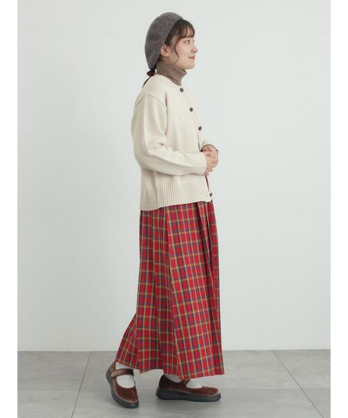 Samansa Mos2（サマンサ モスモス）の「【帯電防止裏地】柄アソートプリーツスカート（スカート・レディース・ベージュ/チャコールグレー/レッド/グリーン・F）」の10枚目の写真