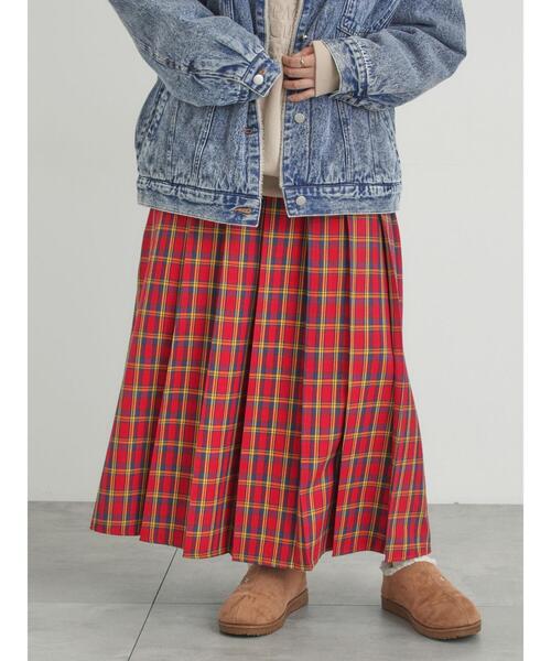 Samansa Mos2（サマンサ モスモス）の「【帯電防止裏地】柄アソートプリーツスカート（スカート・レディース・ベージュ/チャコールグレー/レッド/グリーン・F）」の15枚目の写真