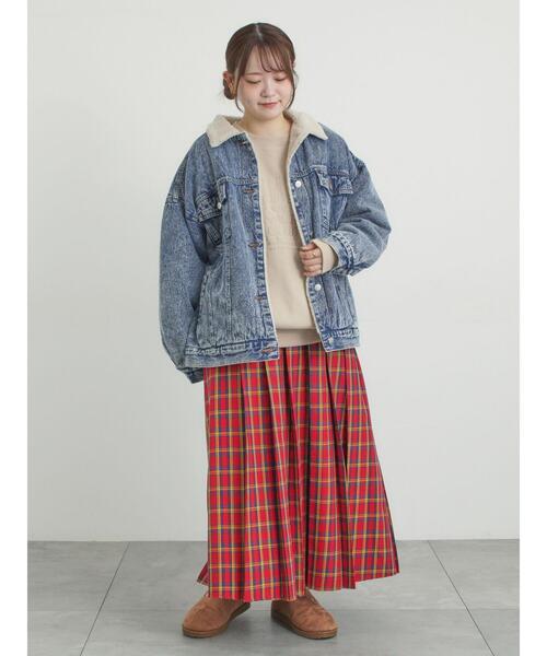 Samansa Mos2（サマンサ モスモス）の「【帯電防止裏地】柄アソートプリーツスカート（スカート・レディース・ベージュ/チャコールグレー/レッド/グリーン・F）」の17枚目の写真