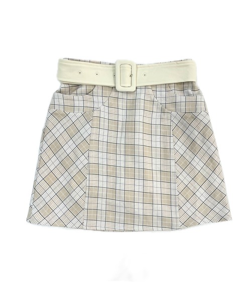 NOMAE（ノーマエ）の「【セットアップ対応】チェックミニタイトスカート（スカート・レディース・ホワイト系その他/ブラウン系その他/グレー系その他/ベージュ系その他・FREE）」の4枚目の写真