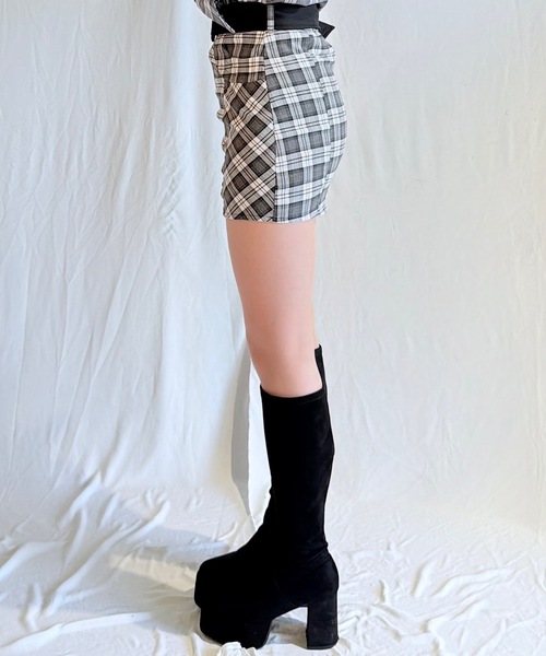 NOMAE（ノーマエ）の「【セットアップ対応】チェックミニタイトスカート（スカート・レディース・ホワイト系その他/ブラウン系その他/グレー系その他/ベージュ系その他・FREE）」の12枚目の写真