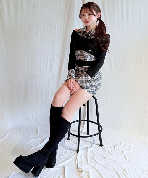 NOMAE（ノーマエ）の「【セットアップ対応】チェックミニタイトスカート（スカート・レディース・ホワイト系その他/ブラウン系その他/グレー系その他/ベージュ系その他・FREE）」の9枚目の写真