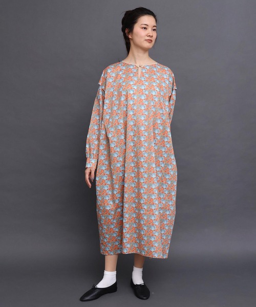 I am I in fact...（アイアムアイインファクト）の「Liberty over china ドレス（ワンピース・レディース・グリーン/オレンジ・FREE）」の10枚目の写真