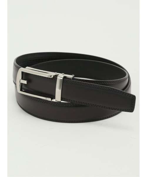 TAKA-Q（タカキュー）の「【アジャストフリー 表牛革】タカキュー スムースベルト（ベルト・メンズ・ダークウッド/ブラック・FREE）」の2枚目の写真