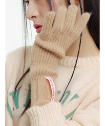 UNKNOWN PLANET（アンノウンプラネット）の「フィンガーホールニット手袋ベージュ（手袋）」