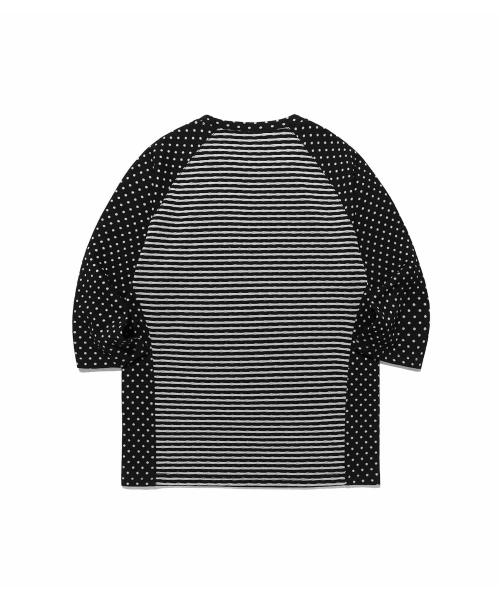 NICE GHOST CLUB（ナイスゴーストクラブ）の「GAKIYA ISAMU STRIPE 3/4 SLEEVE TEE_BLACK(NG2FFUT551C)（Tシャツ/カットソー・メンズ・ブラック・S/M）」の2枚目の写真