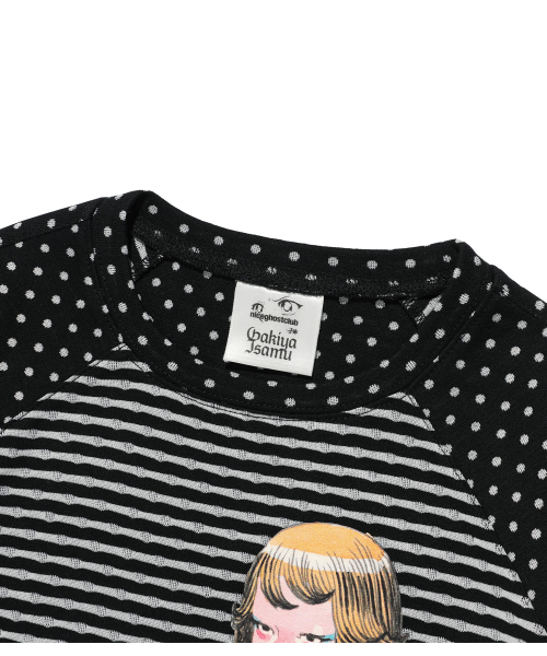 NICE GHOST CLUB（ナイスゴーストクラブ）の「GAKIYA ISAMU STRIPE 3/4 SLEEVE TEE_BLACK(NG2FFUT551C)（Tシャツ/カットソー・メンズ・ブラック・S/M）」の3枚目の写真