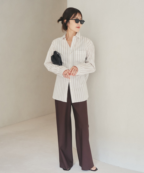 plage（プラージュ）の「5stripe adjust シャツ（シャツ/ブラウス・レディース・ブラウン系その他/キャメル/ベージュ/カーキ/サックスブルー・FREE）」の7枚目の写真