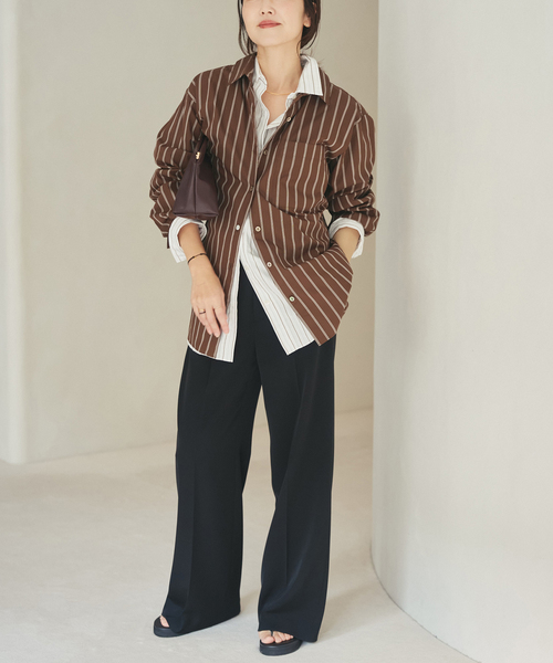 plage（プラージュ）の「5stripe adjust シャツ（シャツ/ブラウス・レディース・ブラウン系その他/キャメル/ベージュ/カーキ/サックスブルー・FREE）」の11枚目の写真