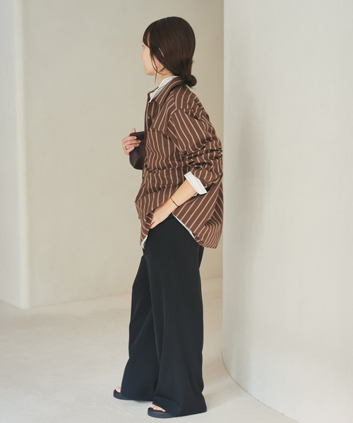 plage（プラージュ）の「5stripe adjust シャツ（シャツ/ブラウス・レディース・ブラウン系その他/キャメル/ベージュ/カーキ/サックスブルー・FREE）」の12枚目の写真