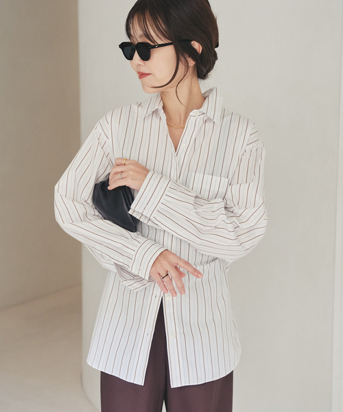 plage（プラージュ）の「5stripe adjust シャツ（シャツ/ブラウス・レディース・ブラウン系その他/キャメル/ベージュ/カーキ/サックスブルー・FREE）」の21枚目の写真