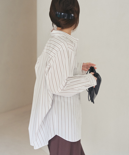 plage（プラージュ）の「5stripe adjust シャツ（シャツ/ブラウス・レディース・ブラウン系その他/キャメル/ベージュ/カーキ/サックスブルー・FREE）」の22枚目の写真