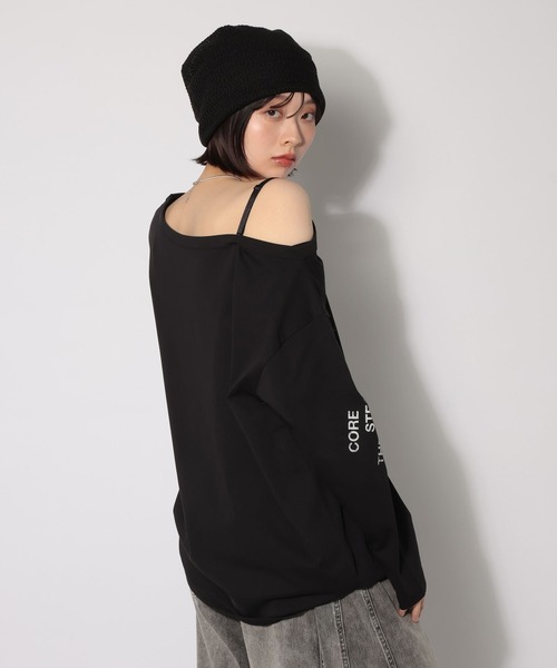 PAGEBOY（ページボーイ）の「ワンショルＢＩＧロゴロンＴ（Tシャツ/カットソー・レディース・ブラック/オフホワイト/グレー・FREE）」の9枚目の写真