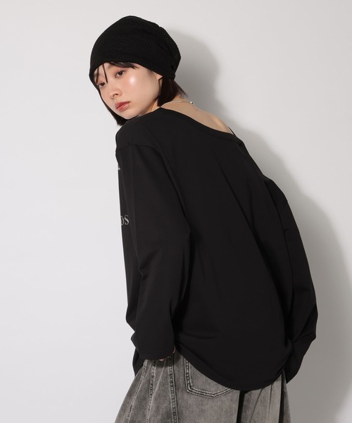 PAGEBOY（ページボーイ）の「ワンショルＢＩＧロゴロンＴ（Tシャツ/カットソー・レディース・ブラック/オフホワイト/グレー・FREE）」の10枚目の写真