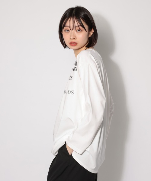 PAGEBOY（ページボーイ）の「ワンショルＢＩＧロゴロンＴ（Tシャツ/カットソー・レディース・ブラック/オフホワイト/グレー・FREE）」の17枚目の写真