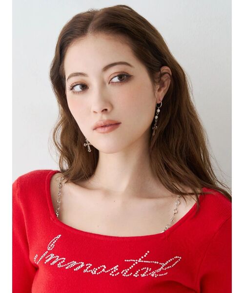 EVRIS（エヴリス）の「STONE CROSS MOTIF ピアス（ピアス（両耳用）・レディース・シルバー/ゴールド・FREE）」の6枚目の写真