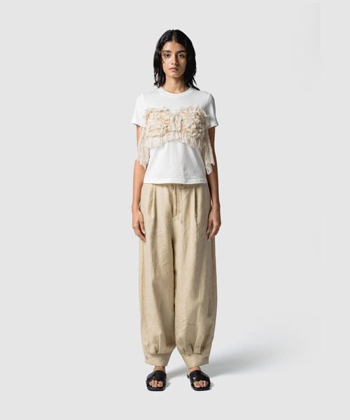 muller of yoshiokubo（ミュラーオブヨシオクボ）の「muller of yoshiokubo ミュラーオブヨシオクボ / FILIGREE T-SHIRTS フィリグリーTシャツ / MLS26109（Tシャツ/カットソー・レディース・ホワイト・38/36）」の2枚目の写真