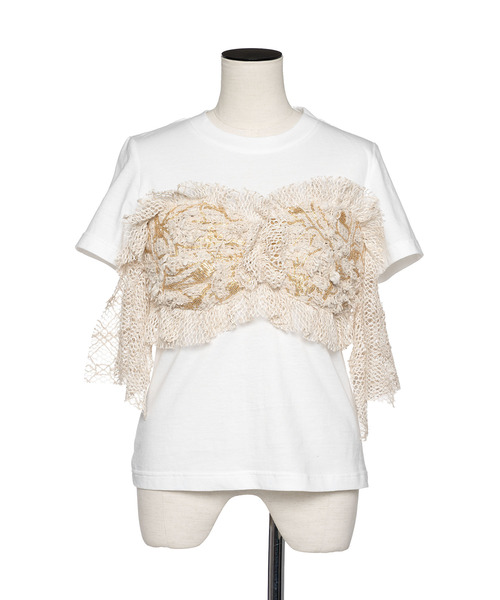 muller of yoshiokubo（ミュラーオブヨシオクボ）の「muller of yoshiokubo ミュラーオブヨシオクボ / FILIGREE T-SHIRTS フィリグリーTシャツ / MLS26109（Tシャツ/カットソー・レディース・ホワイト・38/36）」の5枚目の写真