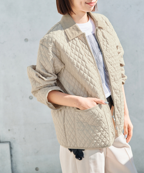 IENA（イエナ）の「LAVENHAM/ラベンハム 別注 TEYNHAM MENS ブルゾン（その他アウター・レディース・ベージュ/カーキ・FREE）」の2枚目の写真