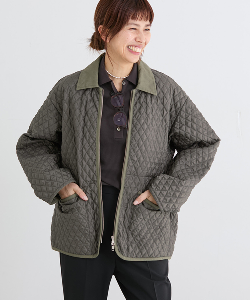 IENA（イエナ）の「LAVENHAM/ラベンハム 別注 TEYNHAM MENS ブルゾン（その他アウター・レディース・ベージュ/カーキ・FREE）」の9枚目の写真