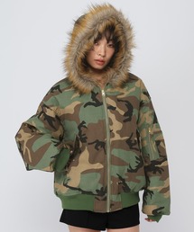 LAND MUSEUM | LAND MUSEUM／カモフラフードファーブルゾン(ブルゾン)