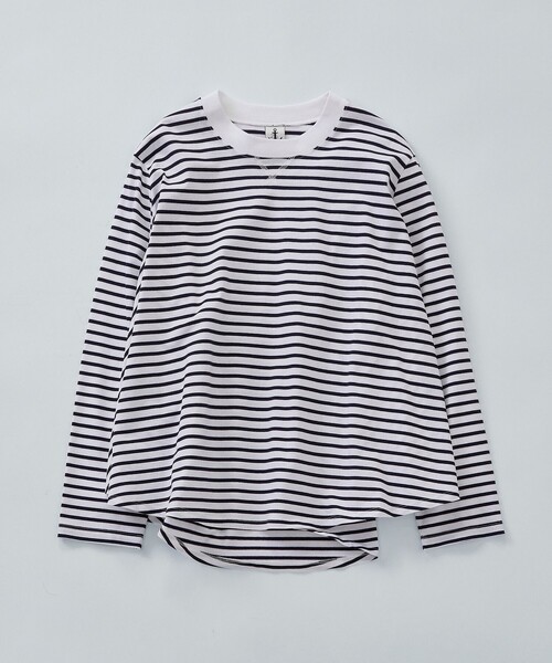 LOISIR(ロワズィール)の「サーキュラーフレアープルオーバー(Tシャツ/カットソー・レディース・ライトブルー/ベージュ/ストライプ・FREE)」の3枚目の写真