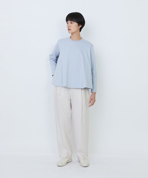 LOISIR(ロワズィール)の「サーキュラーフレアープルオーバー(Tシャツ/カットソー・レディース・ライトブルー/ベージュ/ストライプ・FREE)」の4枚目の写真