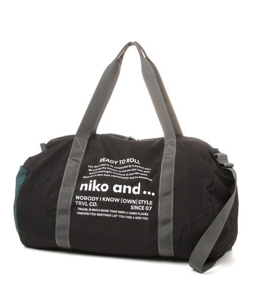 niko and...（ニコアンド）の「ニコロゴドラムバッグ２（トラベルグッズ・レディース・ブラック/アイボリー・XX-SMALL）」の11枚目の写真