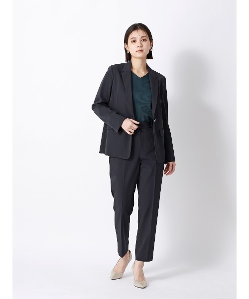 SUIT SQUARE（スーツスクエア）の「テーパードパンツ ウォッシャブル 2WAYストレッチ UVカット 消臭 ポリエステルツイル 無地（スラックス・レディース・ブラック/ネイビー・36(7号)/40(11号)/38(9号)）」の9枚目の写真