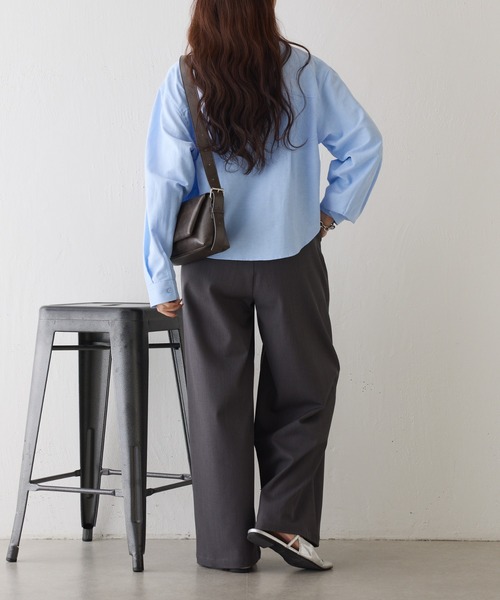 COLONY 2139（コロニートゥーワンスリーナイン）の「ピンオックスワイドクロップドシャツ（シャツ/ブラウス・レディース・ホワイト/サックスブルー・FREE）」の15枚目の写真