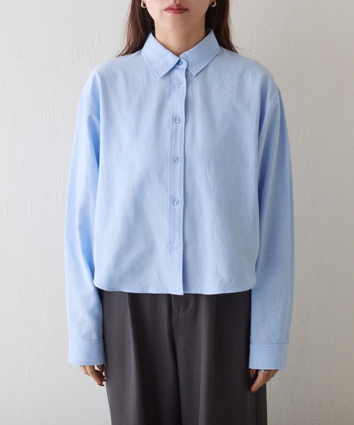 COLONY 2139（コロニートゥーワンスリーナイン）の「ピンオックスワイドクロップドシャツ（シャツ/ブラウス・レディース・ホワイト/サックスブルー・FREE）」の17枚目の写真