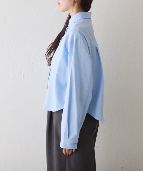 COLONY 2139（コロニートゥーワンスリーナイン）の「ピンオックスワイドクロップドシャツ（シャツ/ブラウス・レディース・ホワイト/サックスブルー・FREE）」の18枚目の写真