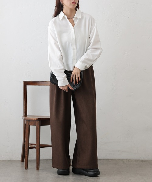 COLONY 2139（コロニートゥーワンスリーナイン）の「ピンオックスワイドクロップドシャツ（シャツ/ブラウス・レディース・ホワイト/サックスブルー・FREE）」の5枚目の写真