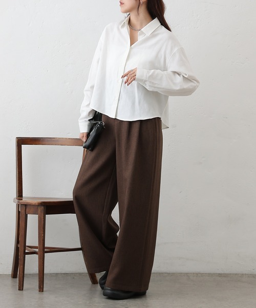 COLONY 2139（コロニートゥーワンスリーナイン）の「ピンオックスワイドクロップドシャツ（シャツ/ブラウス・レディース・ホワイト/サックスブルー・FREE）」の6枚目の写真