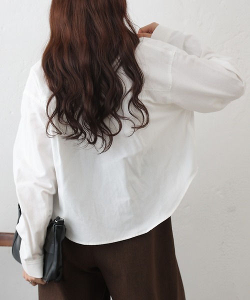 COLONY 2139（コロニートゥーワンスリーナイン）の「ピンオックスワイドクロップドシャツ（シャツ/ブラウス・レディース・ホワイト/サックスブルー・FREE）」の3枚目の写真