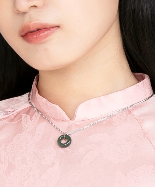 チャイハネ（チャイハネ）の「【チャイハネ】翡翠輪ネックレス（ネックレス・レディース・グリーン・FREE）」の4枚目の写真