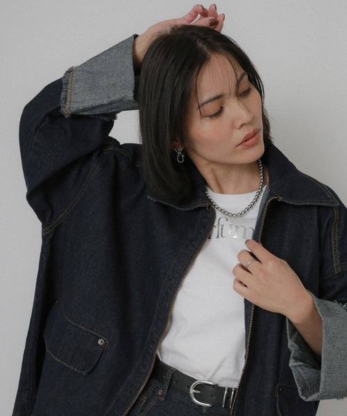 Floran（フローラン）の「オーバーサイズ　デニムジャケット（デニムジャケット・レディース・ワンウォッシュ/ライトブルー・FREE）」の21枚目の写真