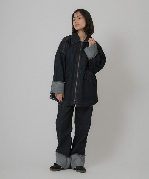 Floran（フローラン）の「オーバーサイズ　デニムジャケット（デニムジャケット・レディース・ワンウォッシュ/ライトブルー・FREE）」の22枚目の写真