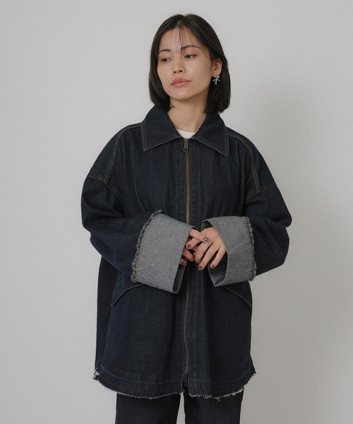 Floran（フローラン）の「オーバーサイズ　デニムジャケット（デニムジャケット・レディース・ワンウォッシュ/ライトブルー・FREE）」の14枚目の写真