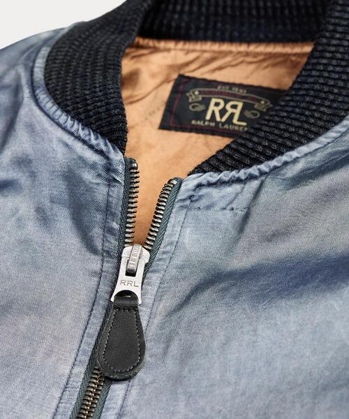 RRL（ダブル アール エル）の「エンブロイダリー サテン フライト ジャケット（ブルゾン・メンズ・ブルー・L/M/S/XL）」の8枚目の写真