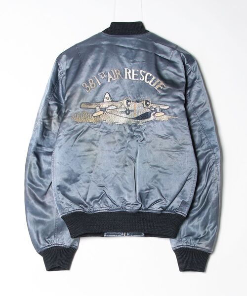 RRL（ダブル アール エル）の「エンブロイダリー サテン フライト ジャケット（ブルゾン・メンズ・ブルー・L/M/S/XL）」の3枚目の写真