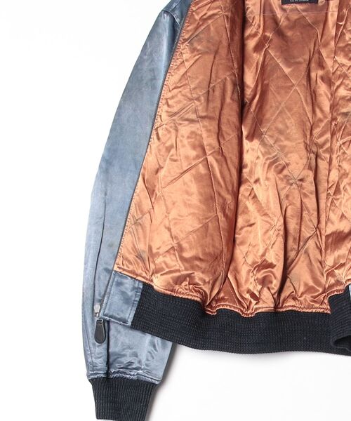 RRL（ダブル アール エル）の「エンブロイダリー サテン フライト ジャケット（ブルゾン・メンズ・ブルー・L/M/S/XL）」の2枚目の写真