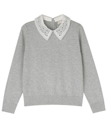 BRICK HOUSE by TOKYO SHIRT（ブリックハウス）の「レース衿付き ニットプルオーバー（ニット/セーター）」