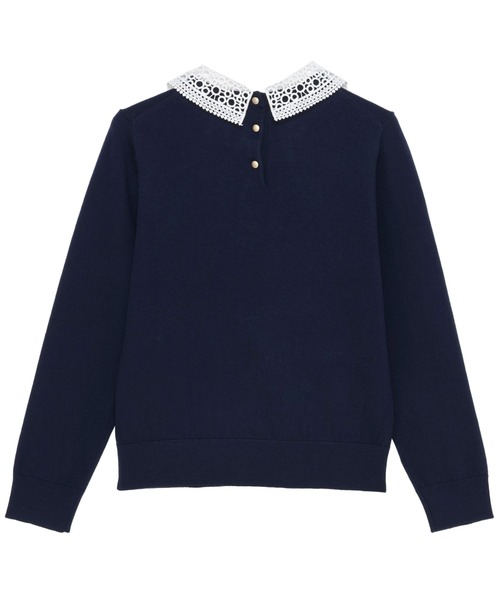 TOKYO SHIRTS（トウキョウシャツ）の「レース衿付き ニットプルオーバー（ニット/セーター・レディース・ライトグレー/ネイビー・M/L）」の10枚目の写真