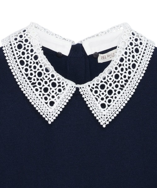 TOKYO SHIRTS（トウキョウシャツ）の「レース衿付き ニットプルオーバー（ニット/セーター・レディース・ライトグレー/ネイビー・M/L）」の11枚目の写真