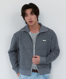 PROCESS（プロセス）の「Multi Stripe Knit Zip-up - Charchoal（カーディガン/ボレロ）」
