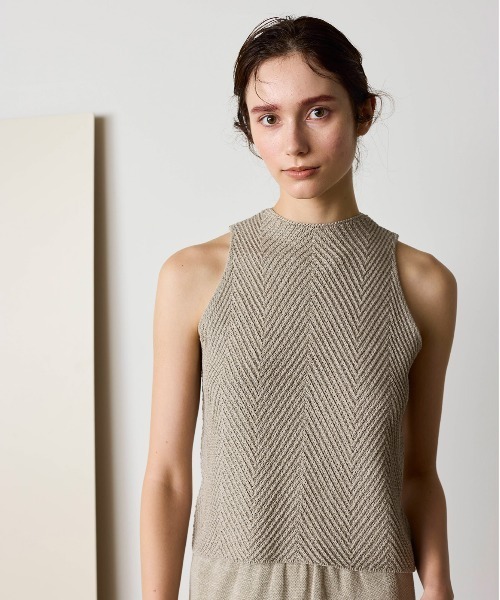 WALANCE(ワランス)の「paper knit sleeveless top(その他トップス・レディース・ブラック/オリーブ/サンドベージュ・FREE)」の12枚目の写真