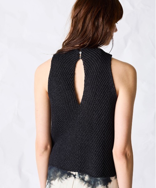 WALANCE(ワランス)の「paper knit sleeveless top(その他トップス・レディース・ブラック/オリーブ/サンドベージュ・FREE)」の7枚目の写真